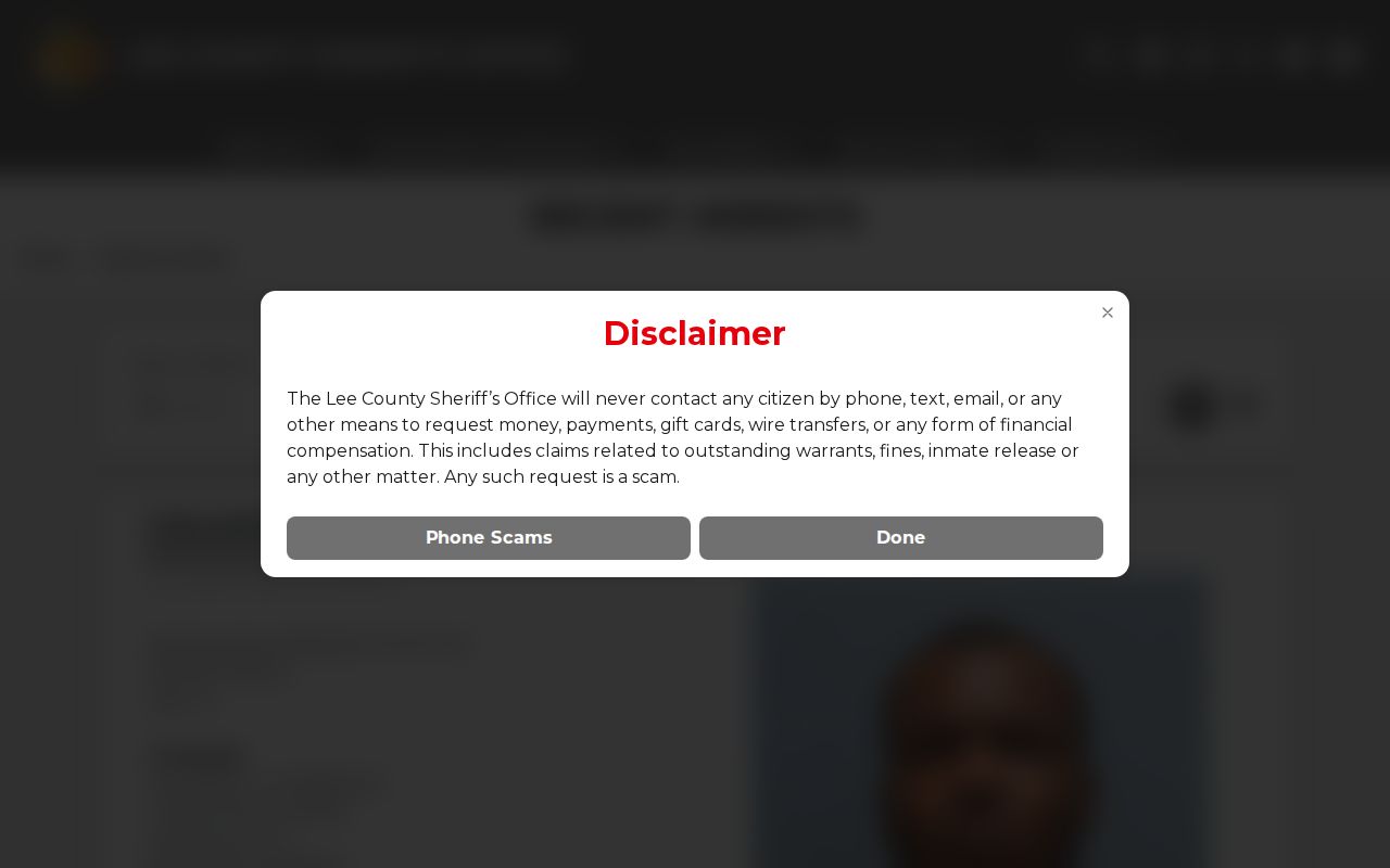 Lee County recent arrests feed for recently busted booking records
