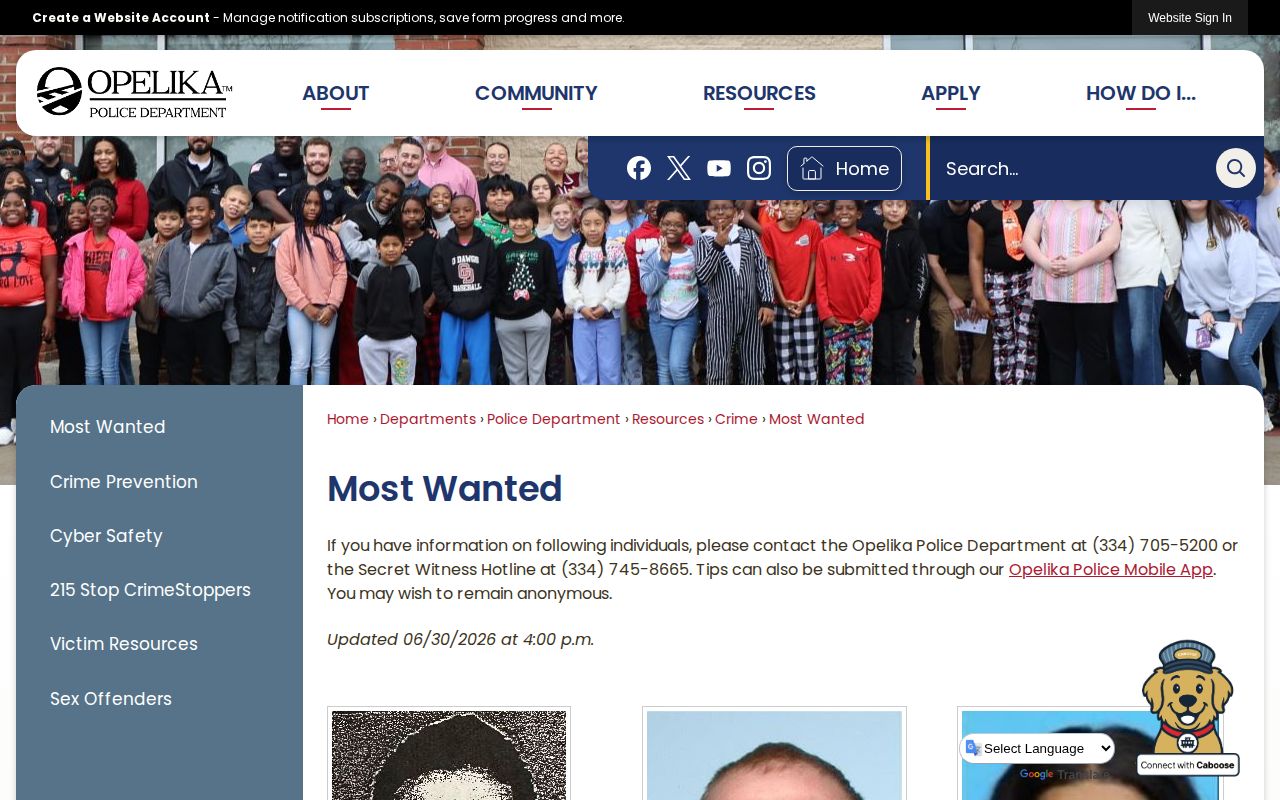 Opelika Police wanted list serving part of Lee County